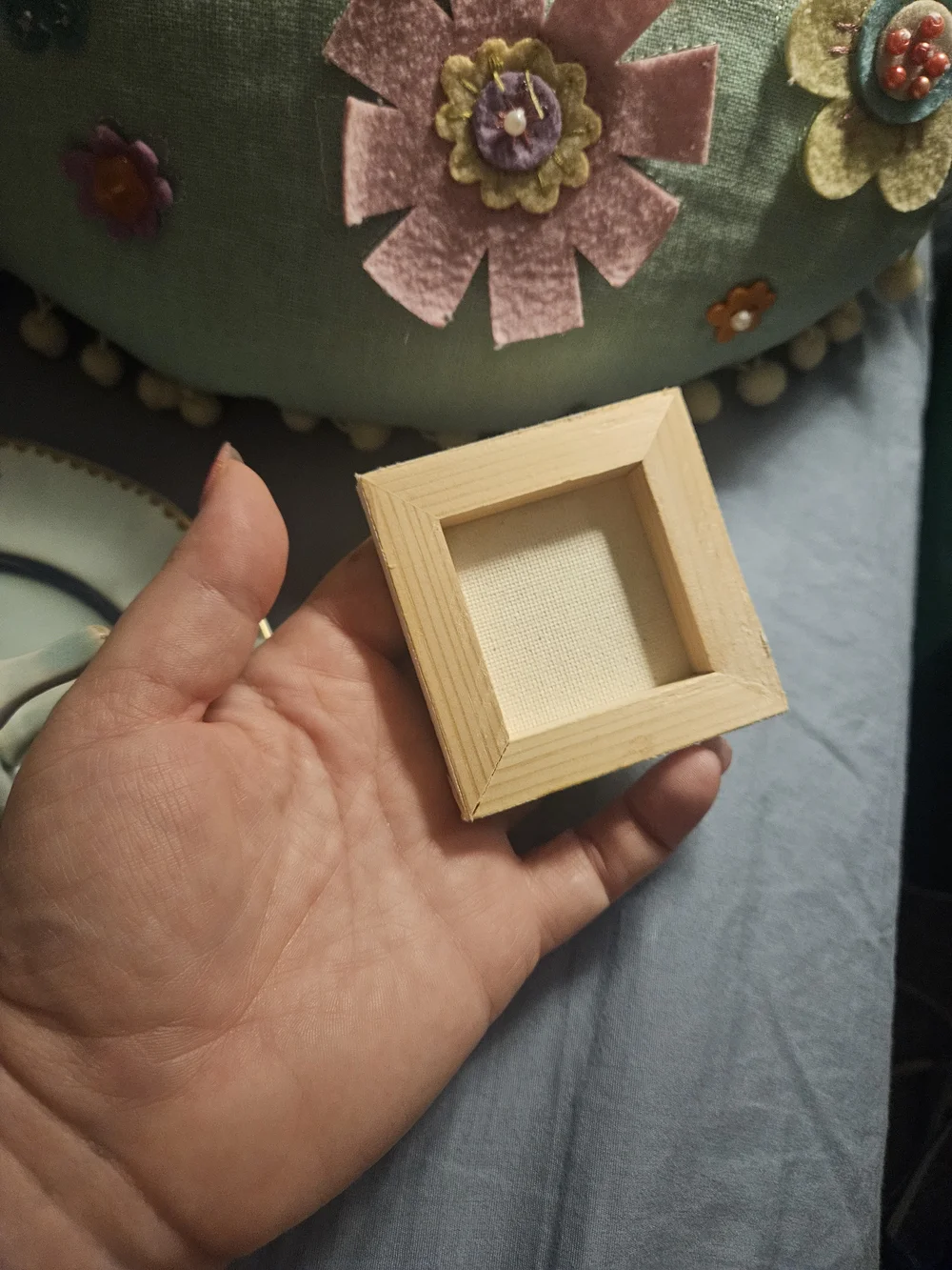 Set Of Two Handcrafted Mini Canvas flower Art - Yellow
